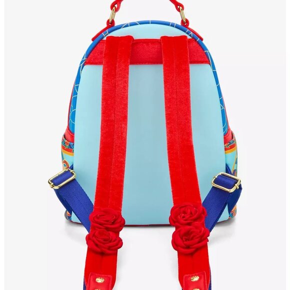 Loungefly Disney Beauty And The Beast Stained Glass Mini Backpack Bag New - Picture 3 of 4